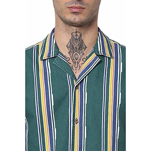 Image of JACK & JONES Men's Cotton Striped Slim Fit Casual Shirt