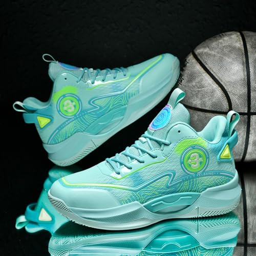 Men's Breathable Mesh Lace Up Basketball Shoes Fashion Chinese Pattern Comfortable Running Shoes Gym Sports Tennis Walking Jogging Volleyball Sneakers (White red,10)4