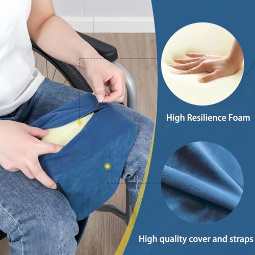 Separador de rodilla de cuña, almohada de posición de rodilla para silla de ruedas, cojín de soporte para piernas, bolsillos de malla, para recuperación de cirugía de abducción de cadera