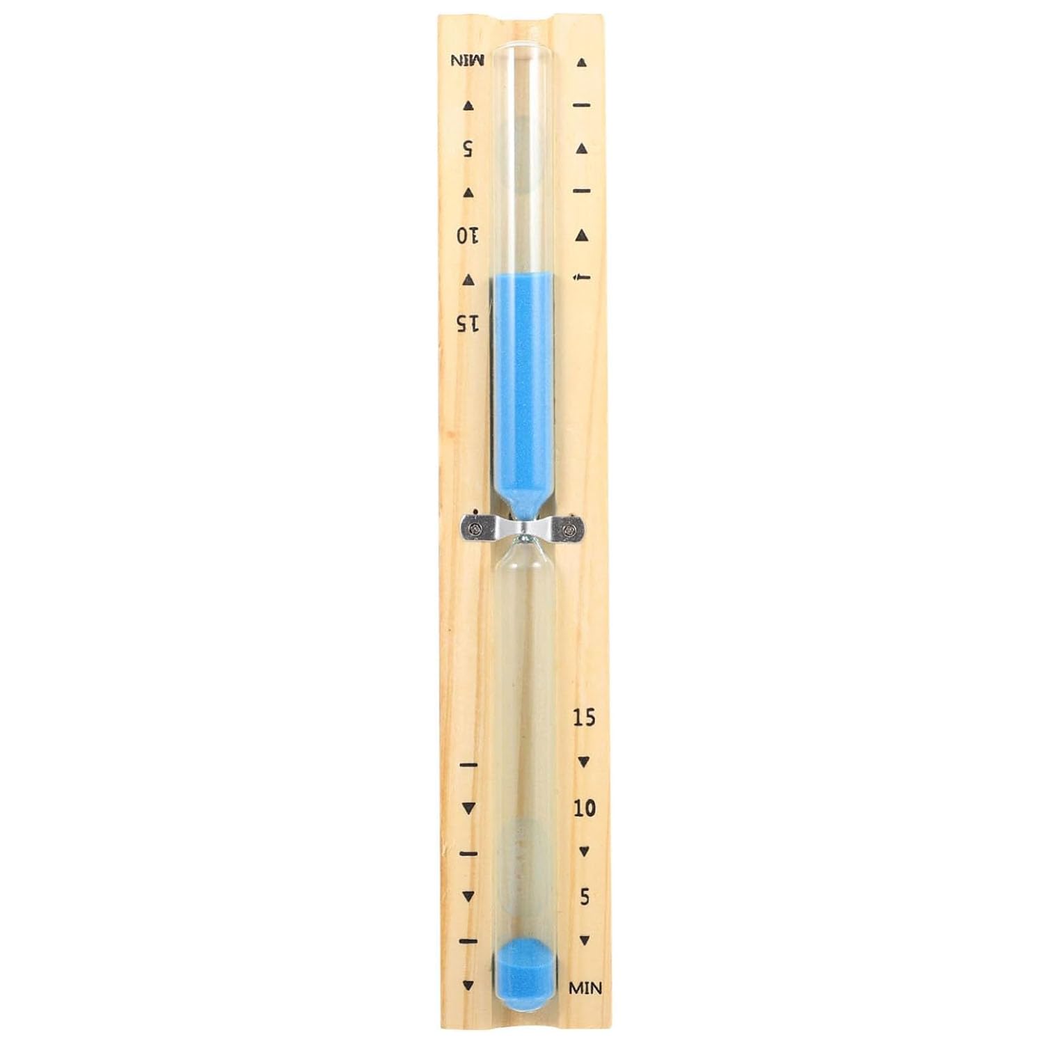 Reloj de arena para sauna, 15 minutos con arena azul, reloj de madera resistente al calor para girar + 2 tornillos de acero inoxidable – Accesorios para sauna