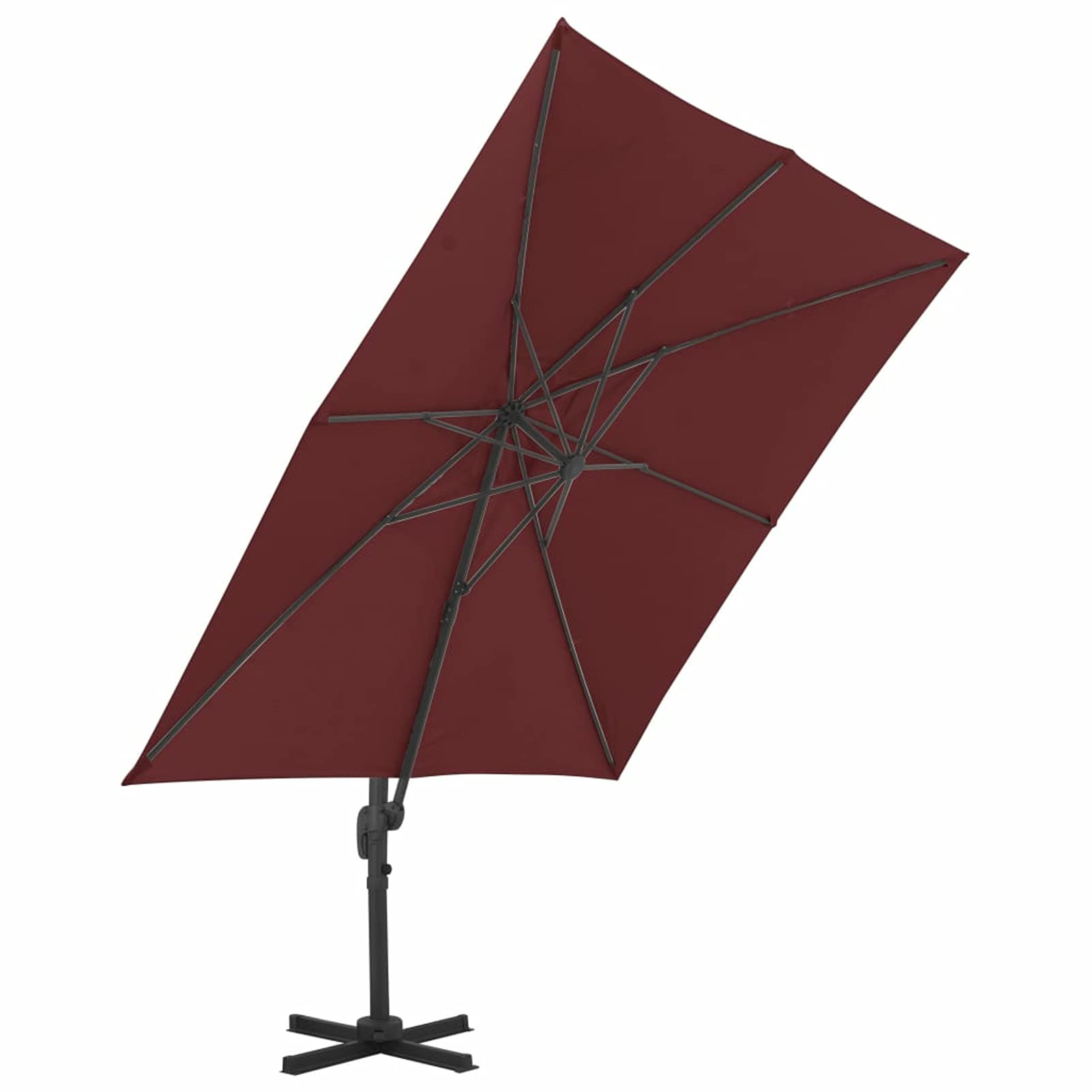 Homgoday Sombrilla jardín voladiza Palo de Aluminio Burdeos 400x300 cm Sombrilla Terraza Exterior, Sombrilla Jardín Grande Orientable Jardín Parasol Balcón
