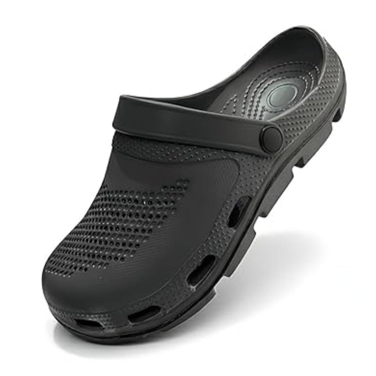 TITTALS Clogs Men's Lightweight EVA Clogs Breathable Slip-On Garden Shoes with Adjustable Strap Anti-Slip Comfort Clog Sandals for Indoor & Outdoor Use Dark Grey-picture-33