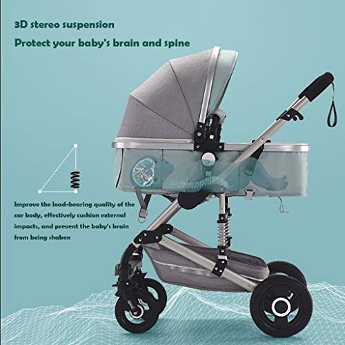 TXTC 3 in 1 wandelwagen wagen opvouwbare luxe kinderwagen anti-schok veren hoge weergave kinderwagen kinderwagen… - Afbeelding 4