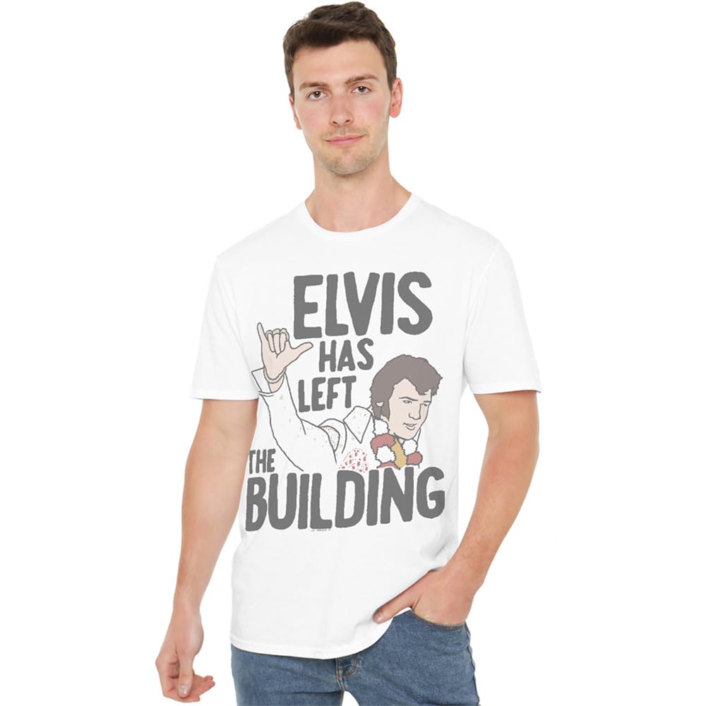 Elvis Has Left The Building Unisex T Shirt, White, Large