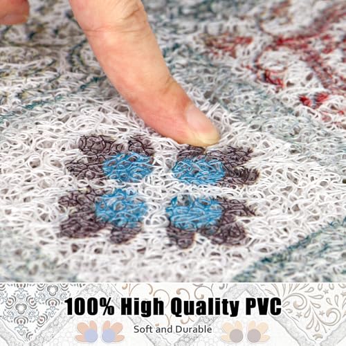 Image of Shower Mat Non Slip - 24x36 Inch Shower Mats for Inside Shower with Drain Hole in Middle, Super Soft and Comfortable PVC Loofah Massage Bath Mat for Shower, Anti Slip Shower Stall Mat, Quick Drying