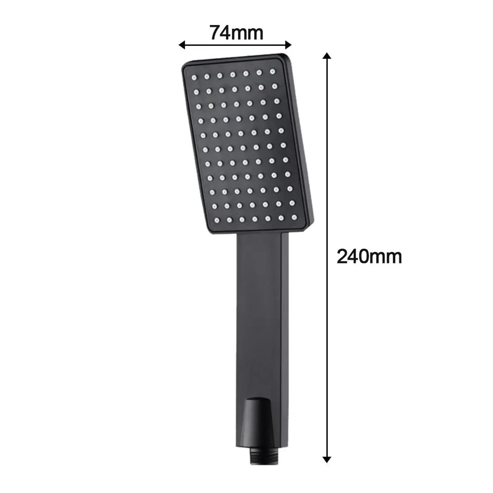 Alcachofa de ducha de alta presión, rociador de mano cuadrado, color plateado/negro, pulverizador universal, accesorios de baño para el hogar (plateado)