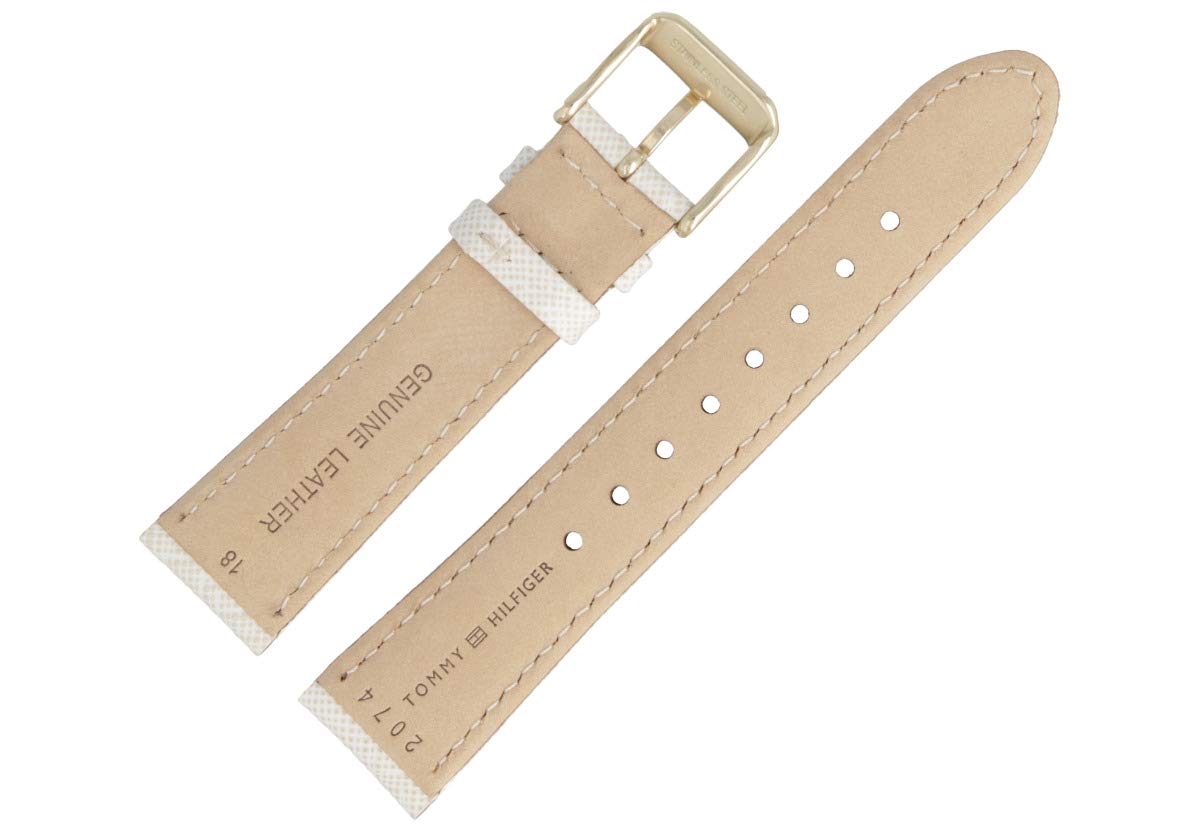 Tommy Hilfiger Correa De Reloj 18mm Cuero Crema - Muster 679302074