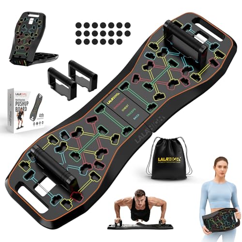 LALAHIGH Push Up Board,36-in-1 Portable Foldable Home Workout Kit with Ab Roller & Resistance Bands...