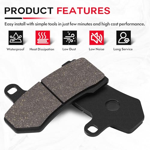 Front and Rear Brake Pads for Harley Davidson Road Glide 2008-2023 Road King 2008-2023 Street Glide 2008-2023 FLHTCU Ultra Classic Electra Glide 2008-2023 V-Rod Night Rod Special by Slother - Used condition - Image 5
