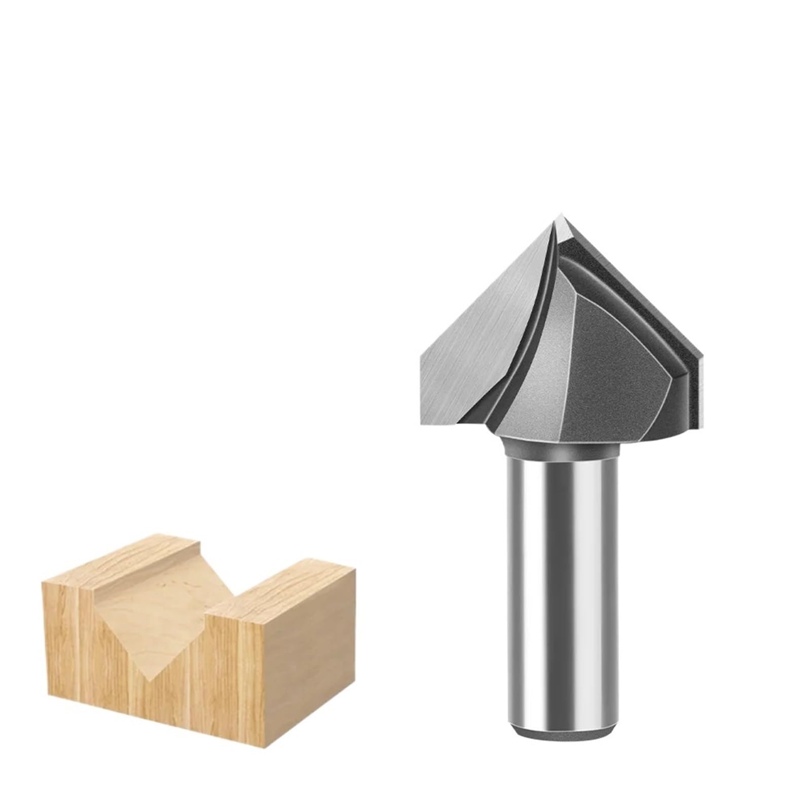 90 Degree Chamfer Router Bit - 6mm & 12mm Shank V Groove Engraving Woodworking Milling Cutter,1pcs(12x31.8mm)