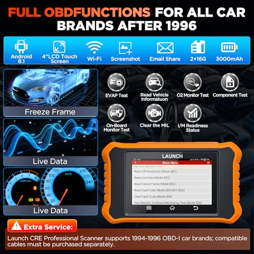 Image of LAUNCH Creader Elite 2.0 OBD2 Scanner, Full System Bi-Directional Diagnostic Scan Tool, All Service Code Reader, Full OBD2 Scanner, AUTO VIN, ECU Code, Lifetime Free Update (Fit for Honda 2.0 Version)