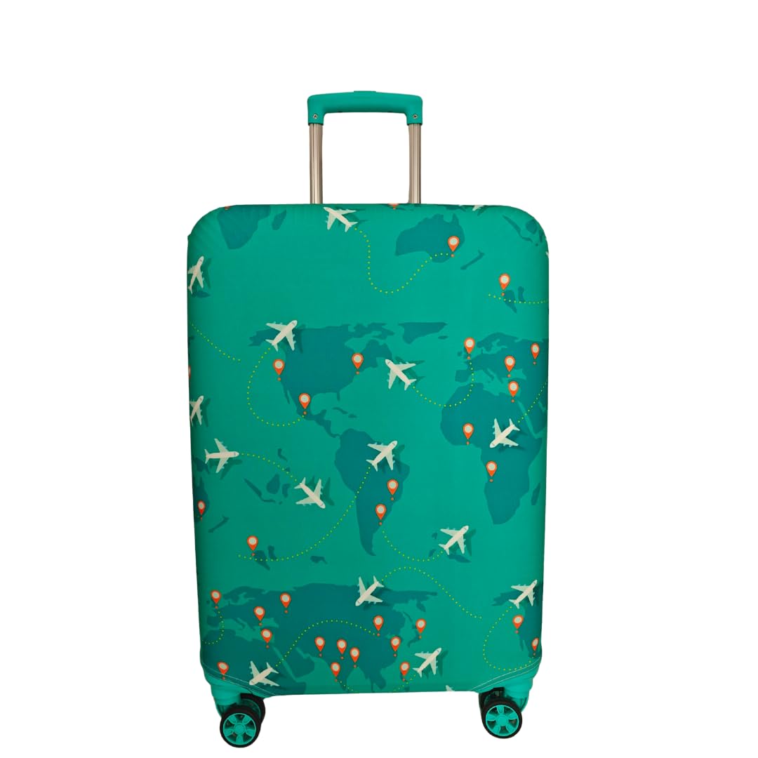 Polyester Printed Trolley Bag Cover Stretchable Suitcase Protector Cover Dust Scratch Resistant Travel Luggage Cover (Sky Location-L)-image-19