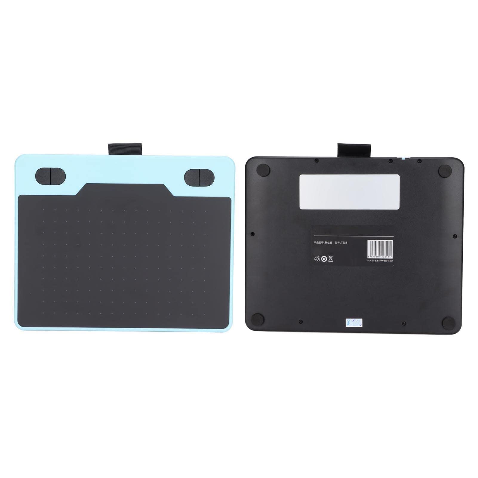 Tavoletta grafica digitale T503, tavoletta grafica con sensibilità alla pressione di 8192 livelli e risoluzione di 5080 LPI, tavoletta con penna a induzione elettromagnetica per (Blu)