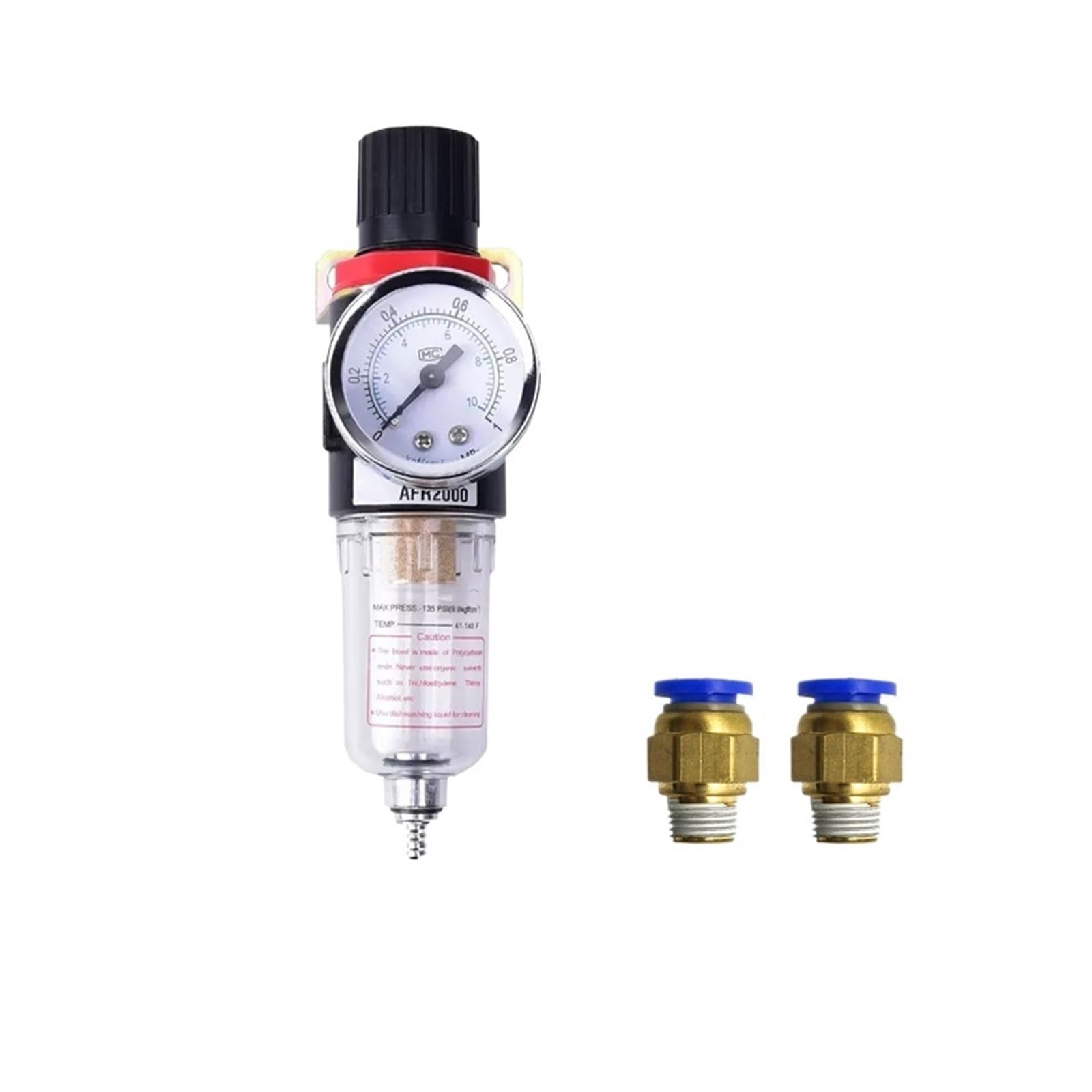 AYNRJKKX AFR2000 Pneumatic Filter 1/4 Air Compressor Moisture Separator Pressure Regulator(AFR2000-PC 6mm)