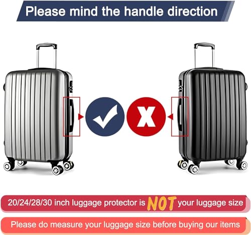 3 PCS Luggage Covers for Suitcase TSA Approved,20/24/28 Inch Full Clear Luggage Protector 3mm Thickness Suitcase Protector Cover TAS Approved Suitable for Long Travel Accessories3