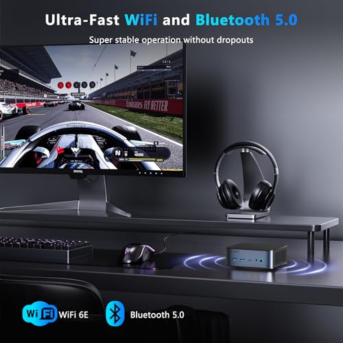 Image of ALLIWAVA H90Pro Mini PC, AMD Ryzen 7 8745HS (8C /16T, Up to 4.9GHz) Mini Desktop Computer, Radeon 780M, 32GB DDR5 1TB PCIe SSD, Dual 2.5G LAN, WiFi6 /HDMI /USB-C /DP /Gaming /Office Small PC