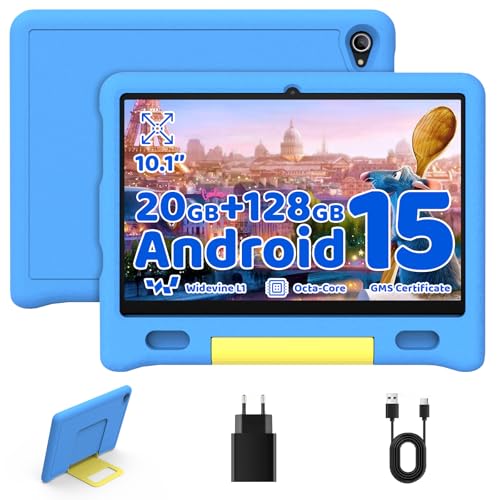 Whitedeer Tablettes pour Enfants Octa Core avec 20GB RAM 128GB ROM TF 1TB, Tablette 10 Pouces Android 15, Wi-FI 6/BT 5.3, Widevine L1, 5000 mAh, Contrôle...
