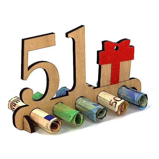 Giftota Regalo de Madera para 51 Cumpleaños - Libro de Visitas de Letrero de Madera de 51 Años para Hombres y Mujeres - Regalo de Dinero de Madera - Decoración de Madera para Amigos y Familiares