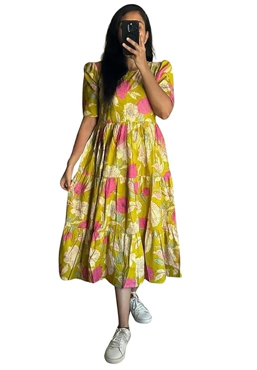 Image of NEW4U Women Printed Rayon Anarkali Kurta for Girls Regular Wear Long Kurti Gown