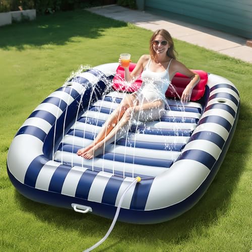 Pool Wave Inflatable Pool Lounger Floats W/Water Sprinkler, 80