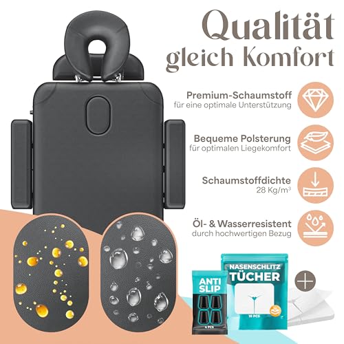 KESSER® Massageliege 3 Zonen bis 250kg, Massagetisch klappbar, verstellbar, tragbarer Koffer, Kosmetikliege, Therapieliege, Zubehör, Alu-Kopfstütze, Armlehne, Tragetasche, Anti Rutsch, 60cm, Anthrazit 4
