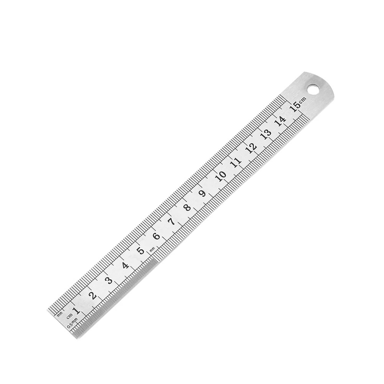 Steel Ruler 15cm/20cm/30cm/40cm/50cm Metal Ruler Stainless Steel Straight Measuring Precision Double Sided Measure Tool(15CM)