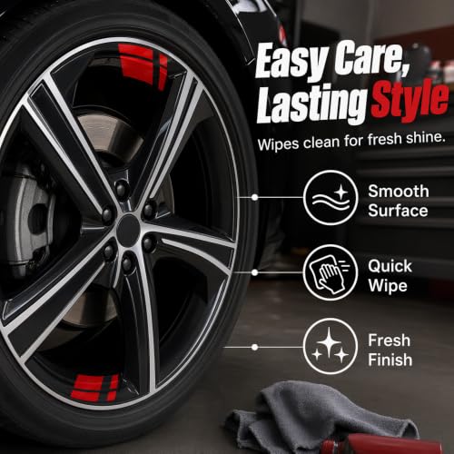 Image of Car Wheel Rim Reflective Decals,Stripes Stickers for 18-21 inch Wheels Tire Rim Decor