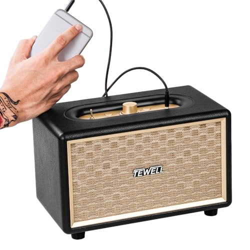 Tewell 20170323008 Home Speaker With Premium Audio | Rich Bass, Rotary Dial For Volume Control | Toggle Switch, Wireless Bluetooth & 3.5Mm Aux Input For Turntable thumb #6