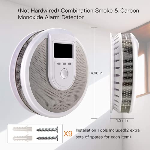 Kingebai Carbon Monoxide Detector, Carbon Monoxide And Smoke Detector, Combination Carbon Monoxide Detector Battery Powered With Lcd Display And Voice Warning Alarm 1 Pack #TOP2