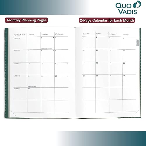 Miniatura 6 de Quo Vadis Agenda semanal 2023-2024 Note 21 de 17 meses, de agosto a diciembre, 6 x 8 14 pulgadas, piel sintética suave, color negro, un diseño