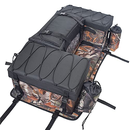 IDOEASE Camouflage ATV Rear Rack Bag, Water-Resistant ATV Seat Bag ATV Padded Storage Bag