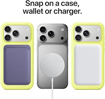 Silicone Case Compatible with Apple iPhone 17 Pro Max Silicone Case with Magsafe and Camera Control,with Two Connection Points Soft-Touch Slim Magnetic Phone Protection Cover Shell (Neon Yellow)