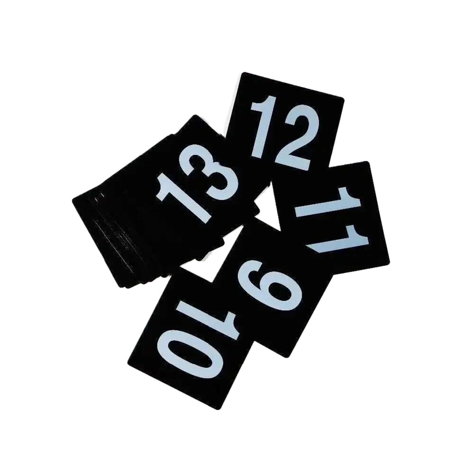 100 * 95mm Getränkeladen Digitale Nummer Sitzkarte Schreibtisch Schild Beschilderung Etikettenschild PVC Restaurant Tisch Seriennummer Tags Kunststoffschild(1-100 black)