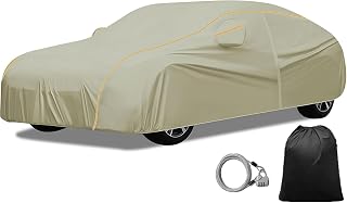 Waterproof Car Covers Outdoor Tarpaulin for VW Golf SportWagen 2015-2019 丨Full Garage Cover Breathable Weather Protection Scratch-Resistant Sun Rain UV with Driver Door Zipper