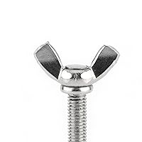 Vista 7 de Paquete de 5 pernos de ala métrica M5, tornillos de mariposa de acero inoxidable 304 sujetadores de máquina (M5 x 1.575 in)