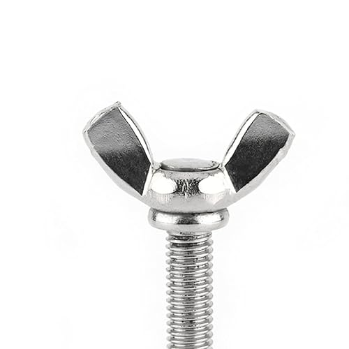 Miniatura 7 de Paquete de 5 pernos de ala métrica M5, tornillos de mariposa de acero inoxidable 304 sujetadores de máquina (M5 x 1.575 in)