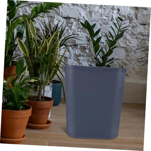 Caneca de basura gris rectangular para oficina y hogar miniatura 6