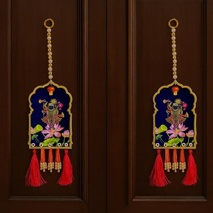 Suspension murale Shrinath Ji Pichwai pour décoration Diwali de maison