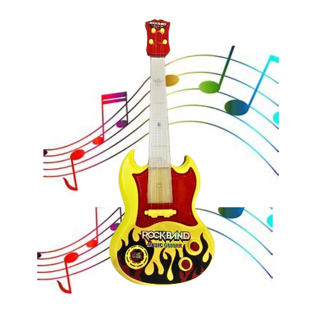 Musical Guitar|Stylish Musical Toy Rock-Band Music Guitar|Children Best Toy Gift for Boys and Girls|Light and Music Guitar Toy|Musical Toy for Kids Age of 3-10 Years (B0DG277SHW) Amazon Price History, Amazon Price Tracker