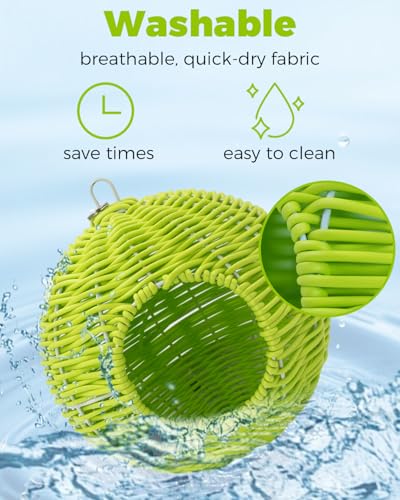 Image of Chewproof Steel Frame Bird Nest for Cage, Washable Small Bed Hammock | Bird Hideout Lay Eggs Parakeet Nest Sleep Rest, Parakeet Warm Bed House Hut for Lovebird, Canary, Budgie, with Cushion