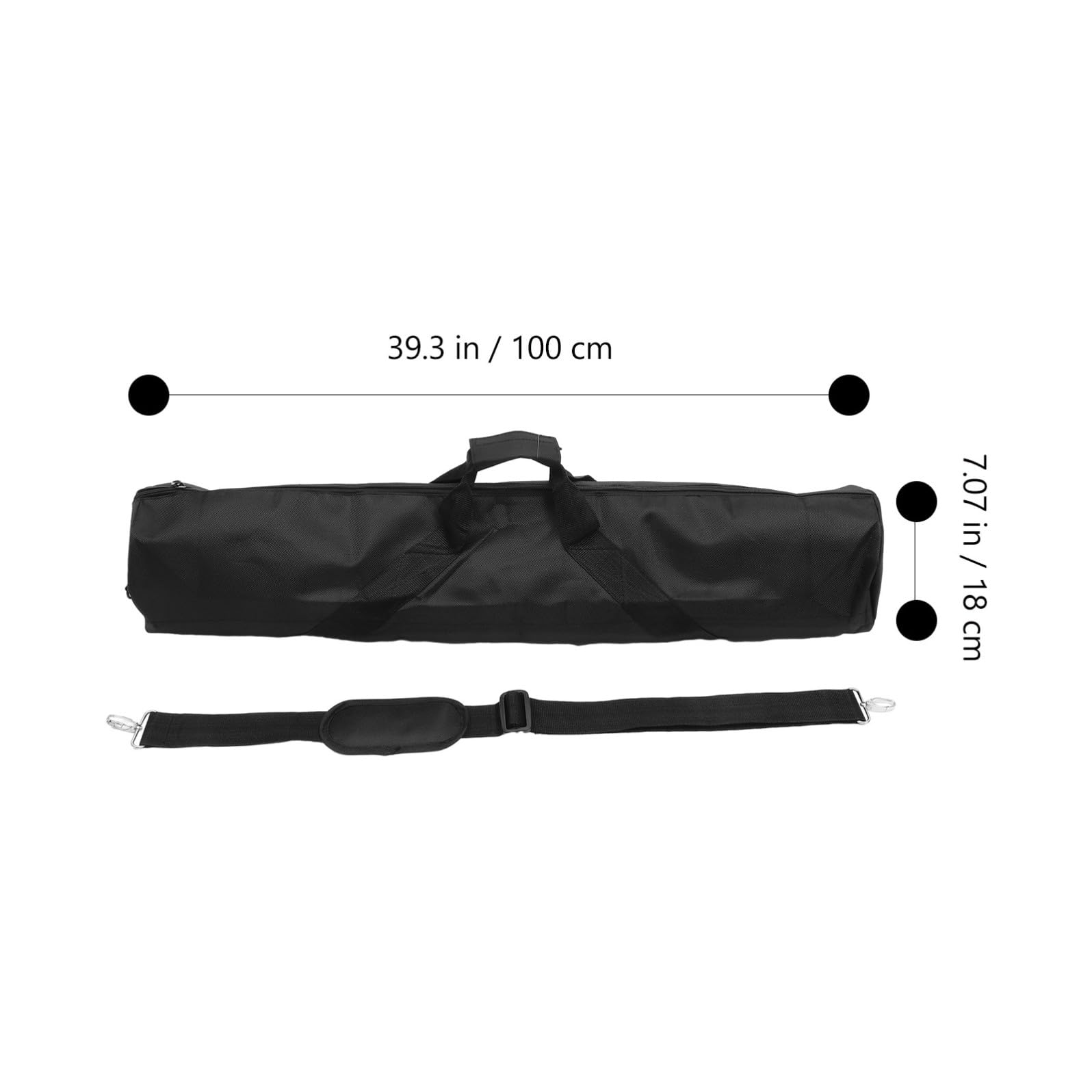 Toddmomy Borsa Campeggio e per Fotografia Oxford Nero Chiusura a Zip, Resistente e Portatile Protezione Eccellente Treppiede per Supporti Luce e Aste Telescopiche