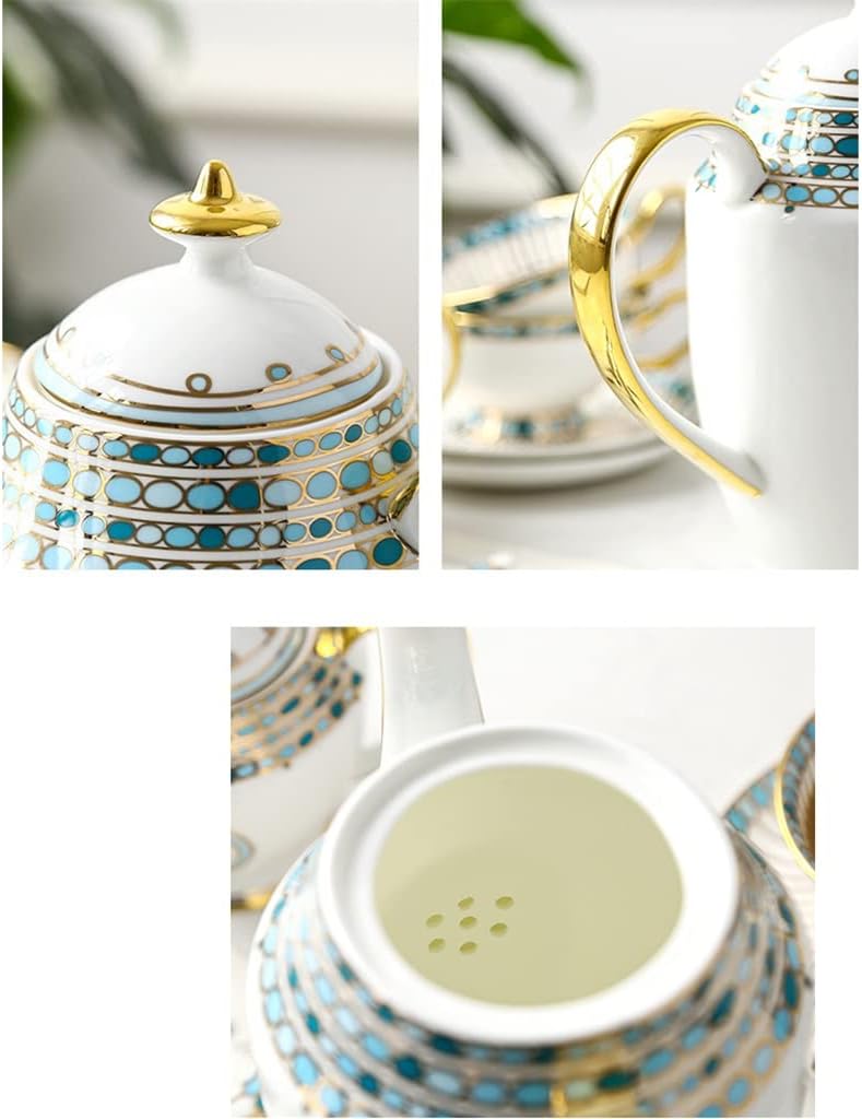 Gold painted bone china coffee set Porcelain tea Ceramic pot Cup cup Tea Set