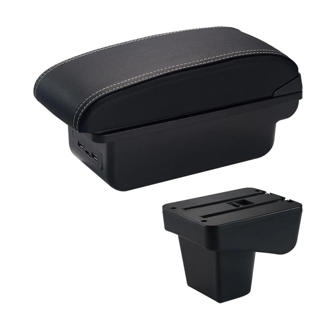 Toiumops Armrest for Suzuki Vitara, Car Armrest Box Center Console Store Box(C3 White Line USB)