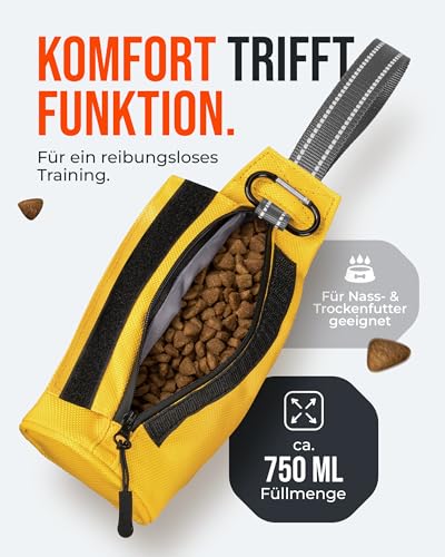 ZAUBERPFOTE Futterbeutel 'Joy' - Mit wasserfestem YKK® Reißverschluss - Apportierbeutel für Hundetraining - Ideal für Leckerlies – Praktische & robuste Leckerlitasche für Hunde