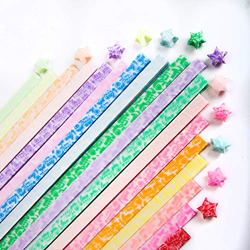 DIYASY 600 Pcs Origami Star Paper Strips,20 Color Luminous Craft Origami Lucky Stars Glow in The Dark Origami Paper Stars for DIY and Decoration.
