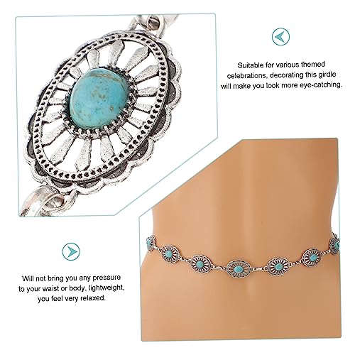 Adjustable Metal Waist Chain Belts for Women Western Style Concho Dress Accessory for Jeans and Dresses Fashionable Versatile3