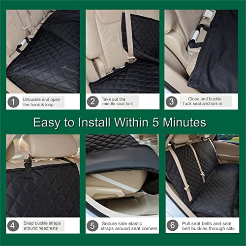 Zq Dog Nonslip Rear Waterproof Pet Bench Seat Cover With Middle Seat Belt Capable For Cars, Trucks And Suvs #TOP6