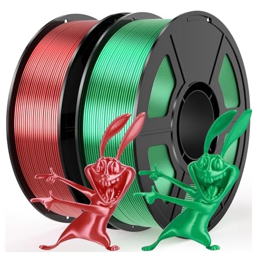 Amoybaby Silk PLA Filament 1.75mm 3D Printer Filament Bundle, Christmas Filament Value Pack 2kg Spool (4.4lbs), Dimensional Accuracy +/- 0.03 mm, Fit Most FDM 3D Printer (Red&Green)