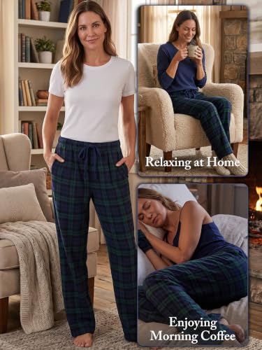 Image of Ashford & Brooks Women's Super Soft Flannel Plaid Pajama Sleep Pants