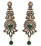 EXTRA LONG EARRINGS. Length 3.5 inches SPECIFICATIONS : Earring weight (single) 14 gms. Earring length 3.50 inches. Earring width1 inch. This is in a special dark gold plating to recreate the look of antique jewelry.